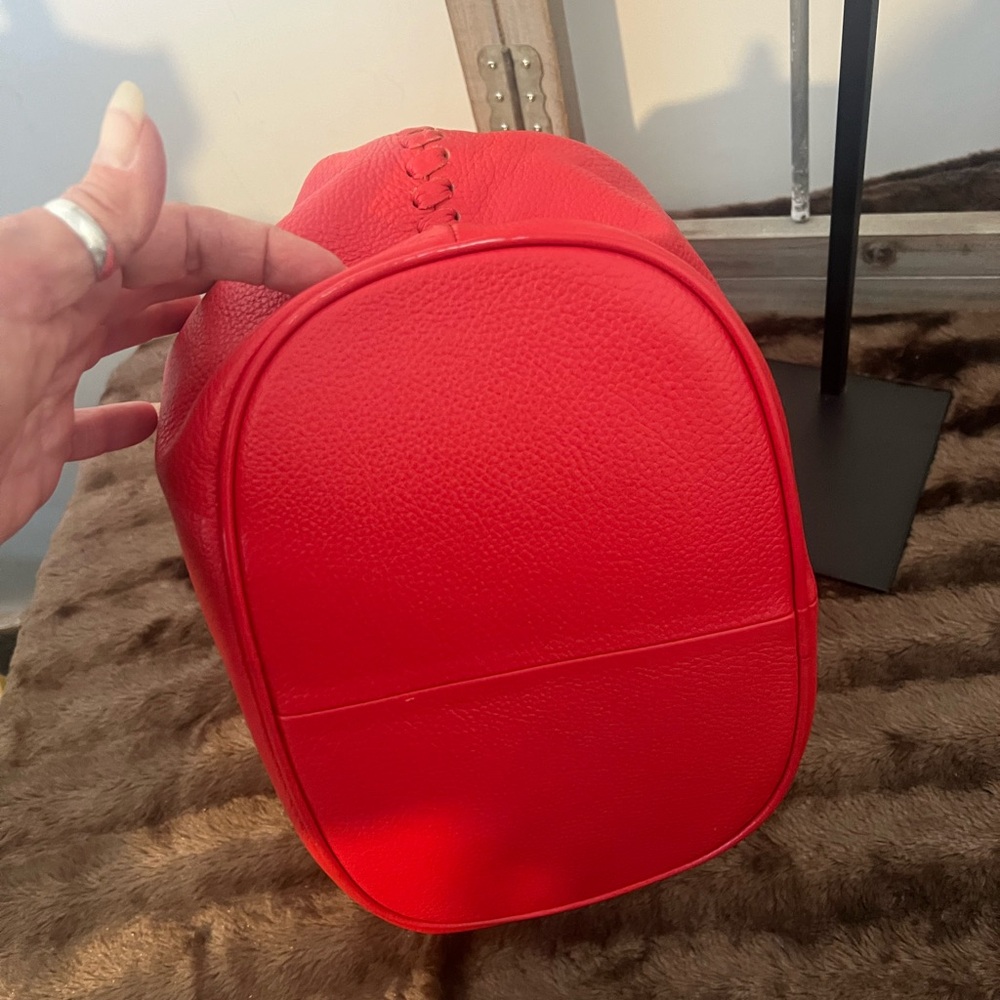 Boden Cherry Red Bucket Tassel Bag - Picture 11 of 11